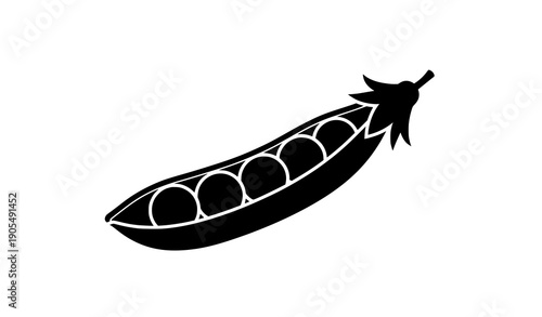 Pea pod icon fresh green legumes vector illustration
