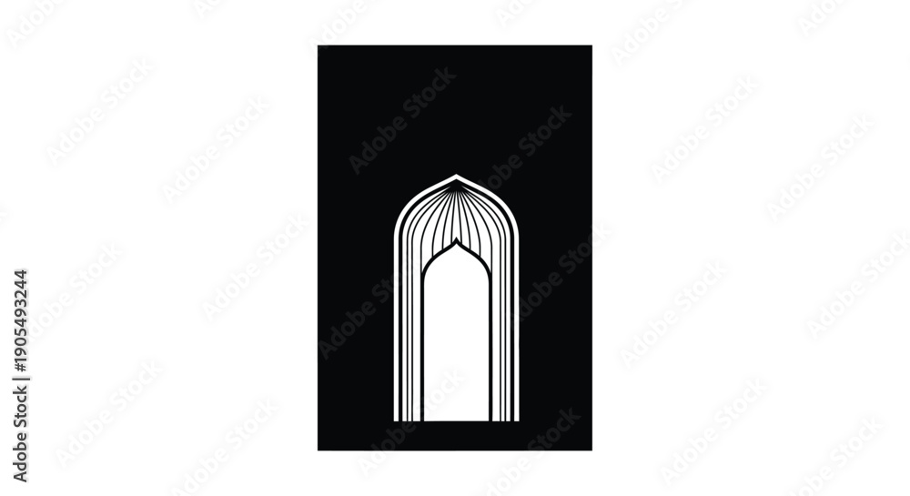 Fototapeta premium Architectural archway silhouette in minimalist design with copy space