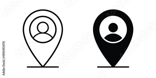 Placement icons in different styles. Simple icon design