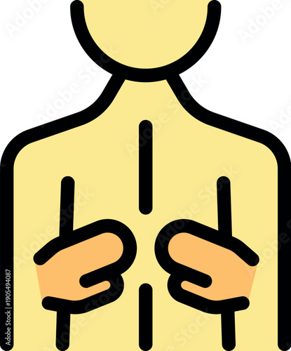 Person suffering from chest pain, possibly indicating a heart attack, angina pectoris, or other medical emergency