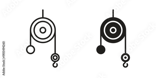Pulley icons in different styles. Simple icon design