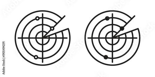 Radar icons in different styles. Simple icon design