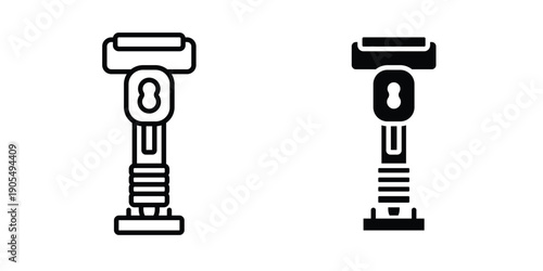 Rammer icons in different styles. Simple icon design