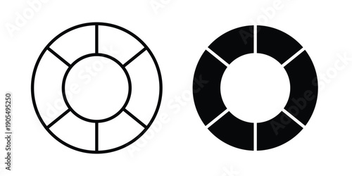 Rubber ring icons in different styles. Simple icon design