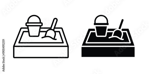 Sandbox icons in different styles. Simple icon design