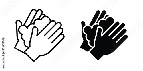 Sanitize hands icons in different styles. Simple icon design