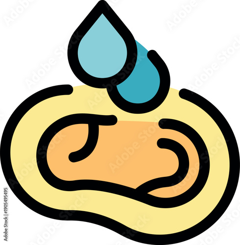 Two water droplets falling on soft absorbent material, representing concepts like absorbency, softness, and moisture retention