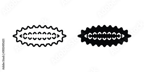 Sea cucumber icons in different styles. Simple icon design