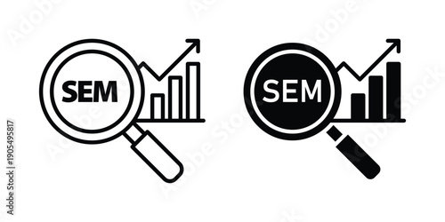 SEM icons in different styles. Simple icon design