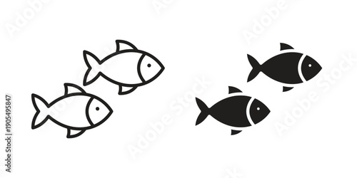 Shoal icons in different styles. Simple icon design