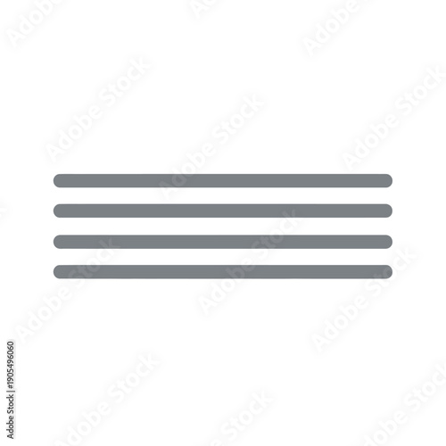 Abstract Illustration of Four Horizontal Gray Bars with Rounded Ends