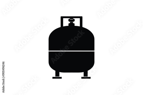 Industrial gas cylinder silhouette for energy company branding or chemical storage safety equipment marketing