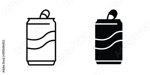 Soda can icons in different styles. Simple icon design