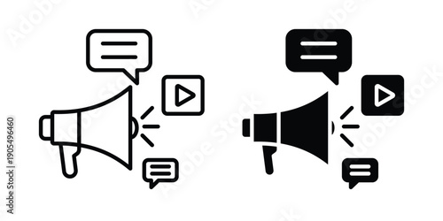 Social campaign icons in different styles. Simple icon design