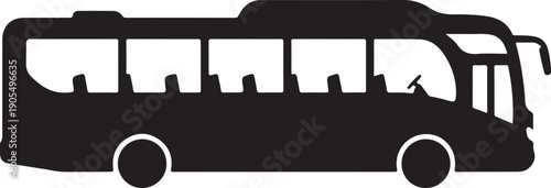Side view of a large public transportation vehicle for people travel  bus silhouette