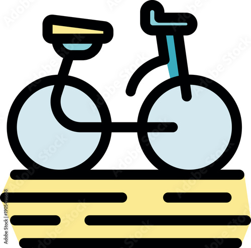 Bicycle resting on wooden surface, symbolizing eco friendly commuting and urban cycling