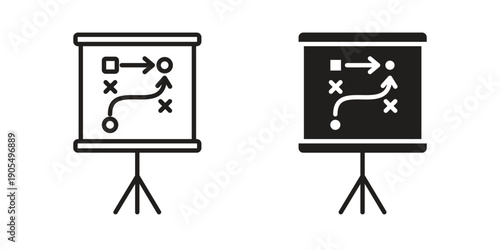 Strategical planning icons in different styles. Simple icon design
