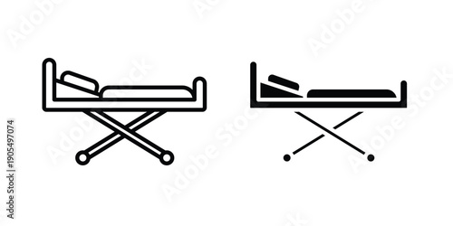 Stretcher icons in different styles. Simple icon design