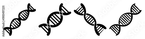 DNA helix vector icon black linear genetic science molecule biology medical research symbol isolated on white background