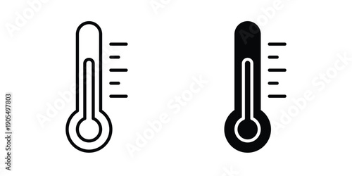 Thermometer icons in different styles. Simple icon design
