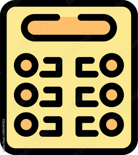 Simple electronic calculator icon representing calculating, accounting, and mathematics