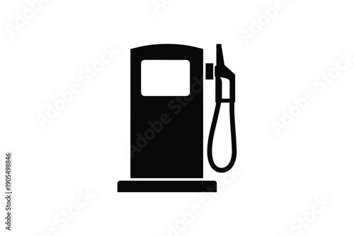 Gas station pump silhouette fuel dispenser icon for transportation service petroleum energy industry symbol