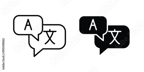 Translator icons in different styles. Simple icon design