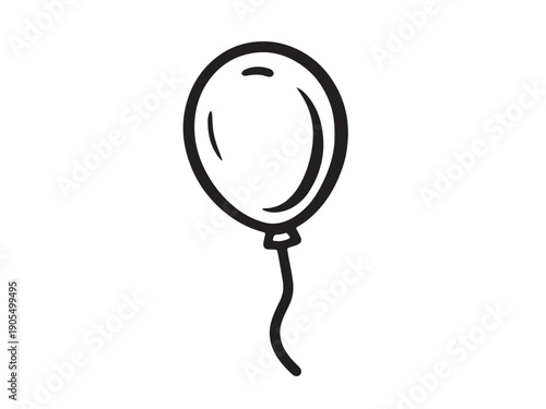 Birthday party symbol – Simple cartoon helium balloon vector illustration