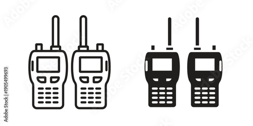 Walkie talkie icons in different styles. Simple icon design