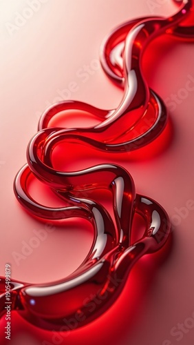 Abstract red liquid forms splash and curve dynamically - ai generated