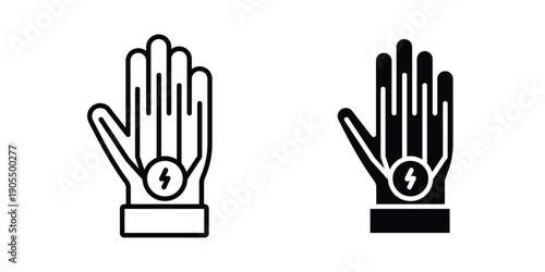 Wired gloves icons in different styles. Simple icon design