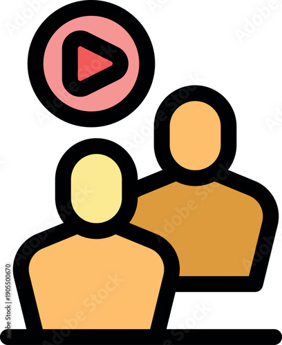 Two users enjoying streaming platform content together, watching online videos and movies