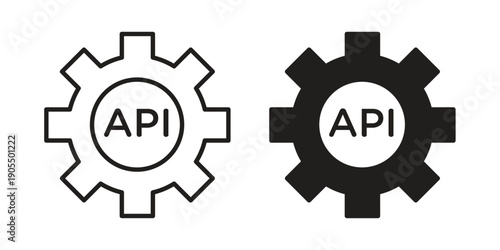API icon linear style symbols for mobile concept and web design.