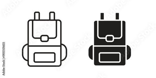 Backpack icon linear style symbols for mobile concept and web design.