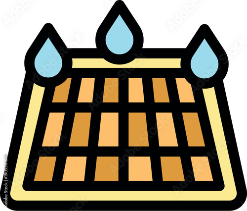 Waterproof terrace tiles effectively resisting rain drops, ensuring long lasting outdoor flooring protection and enhancing durability