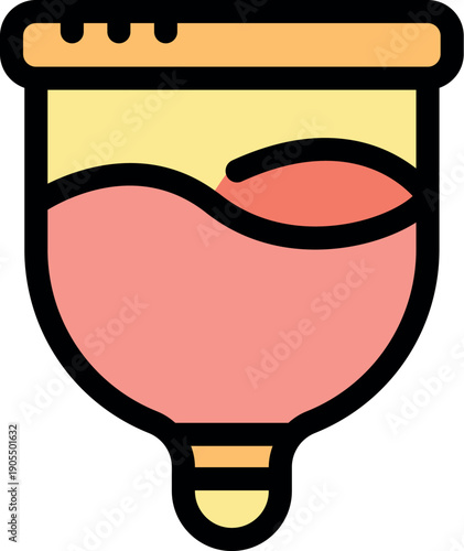 Menstrual cup collecting menstrual blood, offering a sustainable and reusable alternative to traditional feminine hygiene products