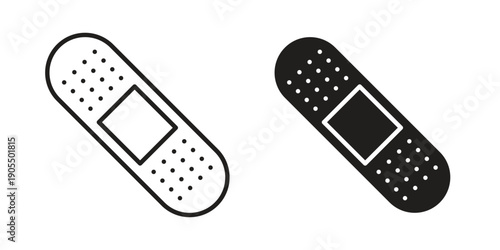 Band aid icon linear style symbols for mobile concept and web design.