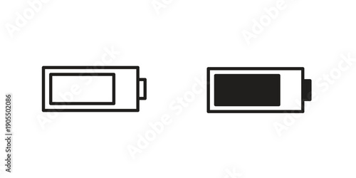 Battery icon linear style symbols for mobile concept and web design.