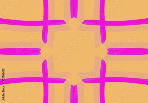 ИллAbstract geometric background with vibrant magenta shapes and circles on a bright yellow backdrop. Minimalist digital artwork with playful, modern design. Contemporary abstractюстрация без названия