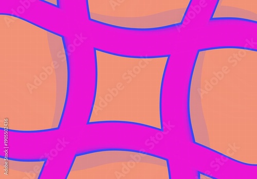 ИллAbstract geometric background with vibrant magenta shapes and circles on a bright yellow backdrop. Minimalist digital artwork with playful, modern design. Contemporary abstractюстрация без названия