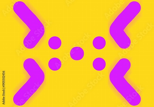ИллAbstract geometric background with vibrant magenta shapes and circles on a bright yellow backdrop. Minimalist digital artwork with playful, modern design. Contemporary abstractюстрация без названия