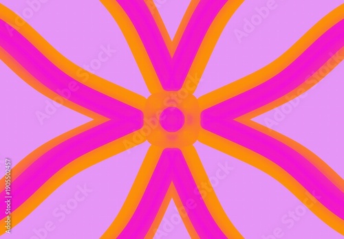 ИллAbstract geometric background with vibrant magenta shapes and circles on a bright yellow backdrop. Minimalist digital artwork with playful, modern design. Contemporary abstractюстрация без названия