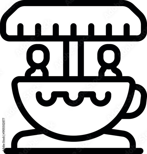 Visitors having fun on a spinning teacup ride at an amusement park, enjoying the thrill and excitement