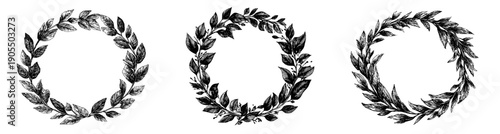 Timeless Elegance: A Black and White Laurel Wreath