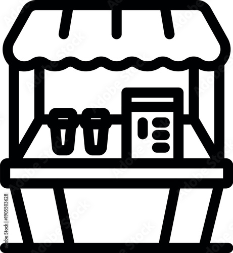 Street food stall offering delicious beverages and snacks in a vibrant marketplace