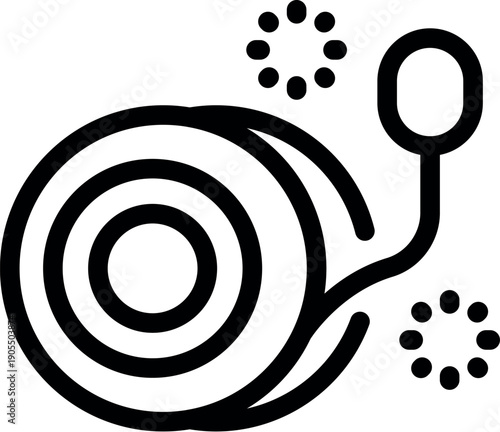 Yo yo rotating and bouncing, symbolizing childhood, fun, and entertainment