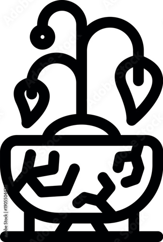 Withering plant in cracked pot representing ecosystem degradation and environmental issues