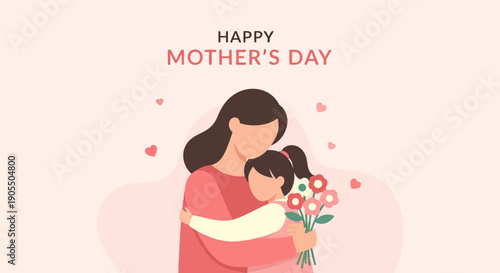 Mother's Day greeting card illustration.