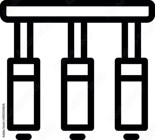 Car hydraulic lifts raising vehicle for maintenance in auto repair shop, automotive service equipment concept