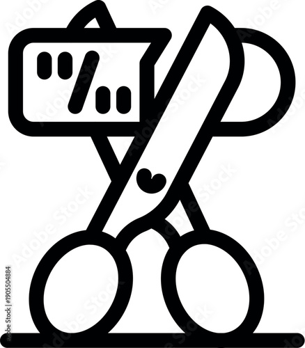 Sharp scissors cutting a discount card, symbolizing the end of a promotional period or the termination of special offers